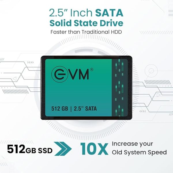 EVM 512GB 2.5 Inch SATA Internal SSD - Read: 550MB/s & Write: 500MB/s - SATA Solid-State Drive - 5Years Warranty (EVM25/512GB) - Image 4