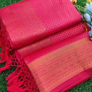Elite Bridal Silver Zari Pick & Pick Fancy Silk Saree with Designer Tassels-0028