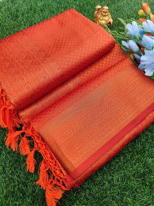 Elite Bridal Silver Zari Pick & Pick Fancy Silk Saree with Designer Tassels-0011