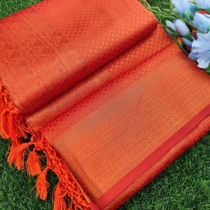 Elite Bridal Silver Zari Pick & Pick Fancy Silk Saree with Designer Tassels-0011
