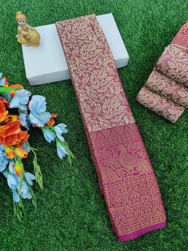 TRENDY ONE GRAM GOLD FANCY SILK SAREES - 0016