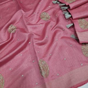Elegant Lightweight Designer Silk Saree | Dualtone Embroidery & Self Blouse-0016