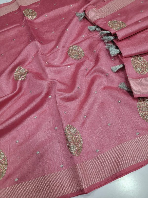 Elegant Lightweight Designer Silk Saree | Dualtone Embroidery & Self Blouse-0016
