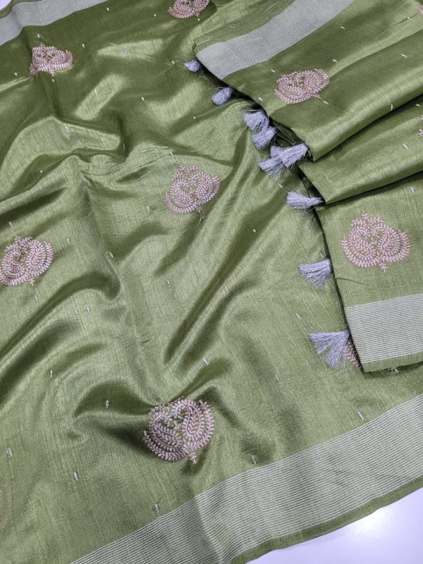 Elegant Lightweight Designer Silk Saree | Dualtone Embroidery & Self Blouse-0018