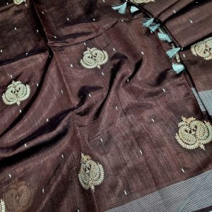 Elegant Lightweight Designer Silk Saree | Dualtone Embroidery & Self Blouse-0019
