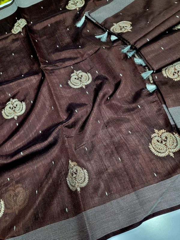 Elegant Lightweight Designer Silk Saree | Dualtone Embroidery & Self Blouse-0019