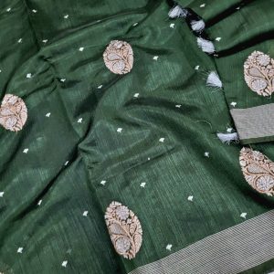 Elegant Lightweight Designer Silk Saree | Dualtone Embroidery & Self Blouse-0017