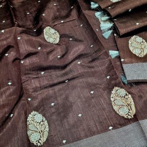 Elegant Lightweight Designer Silk Saree | Dualtone Embroidery & Self Blouse-0013