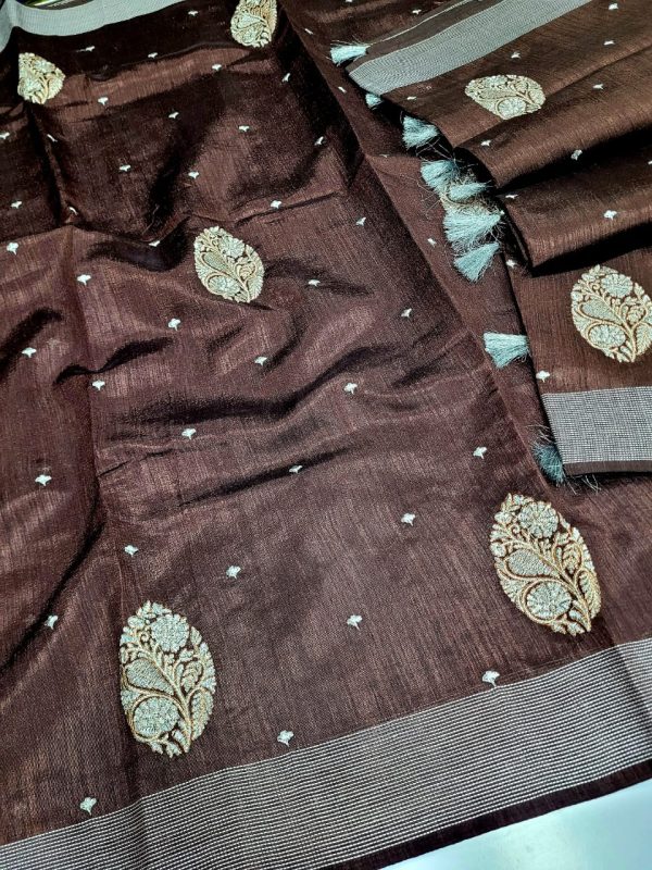 Elegant Lightweight Designer Silk Saree | Dualtone Embroidery & Self Blouse-0013