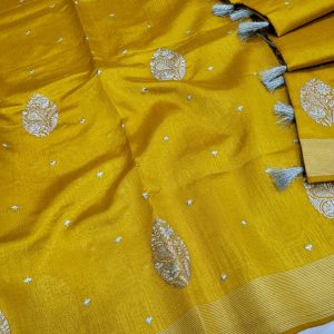Elegant Lightweight Designer Silk Saree | Dualtone Embroidery & Self Blouse-0011