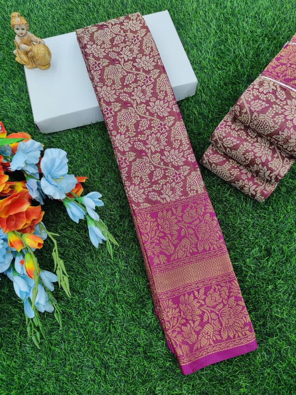 TRENDY ONE GRAM GOLD FANCY SILK SAREES - 0011
