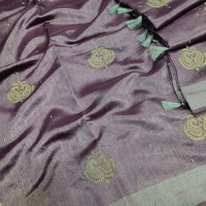 Elegant Lightweight Designer Silk Saree | Dualtone Embroidery & Self Blouse-0024