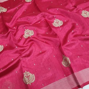 Elegant Lightweight Designer Silk Saree | Dualtone Embroidery & Self Blouse-0022