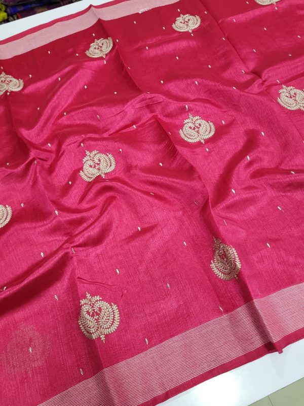 Elegant Lightweight Designer Silk Saree | Dualtone Embroidery & Self Blouse-0022