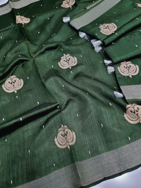 Elegant Lightweight Designer Silk Saree | Dualtone Embroidery & Self Blouse-0021