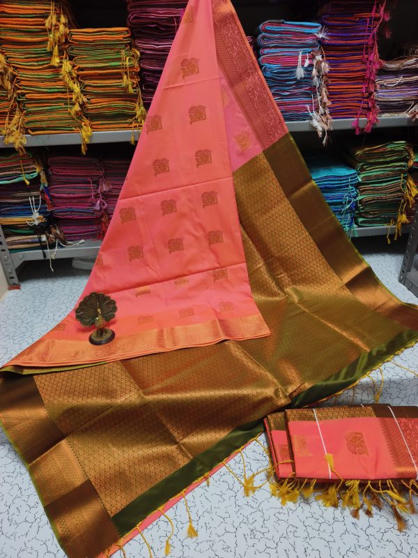 Premium Kanjivaram Jacquard Soft Silk Saree | Rich Pallu & Designer Putta Work-0043