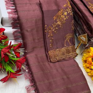 Premium Georgette Fancy Saree | Soft & Smooth Designer Saree with Embroidered Blouse-0010