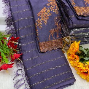 Premium Georgette Fancy Saree | Soft & Smooth Designer Saree with Embroidered Blouse-0013