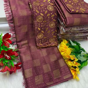 Premium Georgette Fancy Saree | Soft & Smooth Designer Saree with Embroidered Blouse-0019