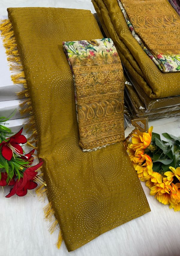 Premium Georgette Fancy Saree | Soft & Smooth Designer Saree with Embroidered Blouse-0020
