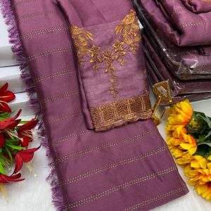 Premium Georgette Fancy Saree | Soft & Smooth Designer Saree with Embroidered Blouse-0017