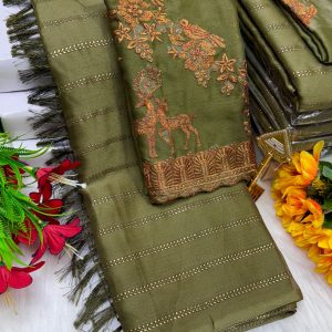 Premium Georgette Fancy Saree | Soft & Smooth Designer Saree with Embroidered Blouse-0016