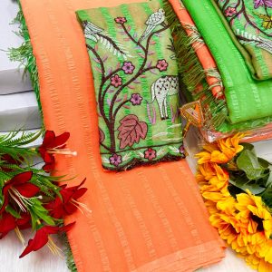 Premium Georgette Fancy Saree | Soft & Smooth Designer Saree with Embroidered Blouse-0021