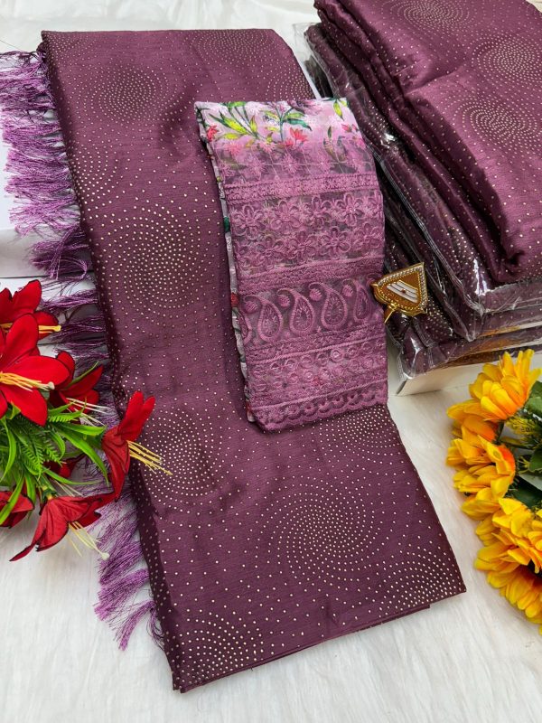 Premium Georgette Fancy Saree | Soft & Smooth Designer Saree with Embroidered Blouse-0023