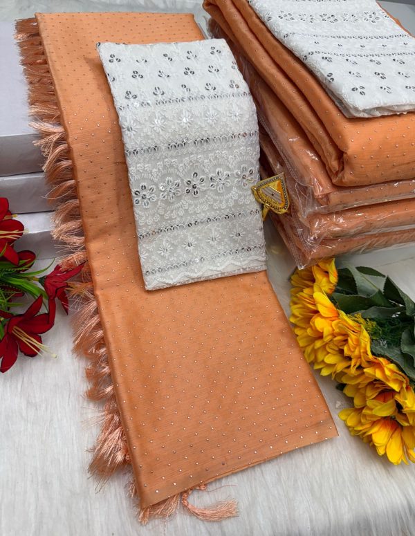 Premium Georgette Fancy Saree | Soft & Smooth Designer Saree with Embroidered Blouse-0026