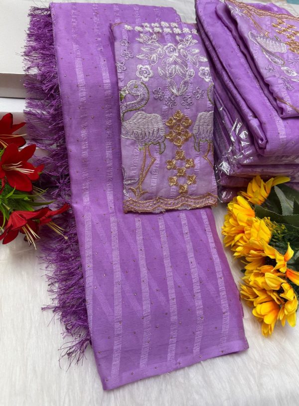 Premium Georgette Fancy Saree | Soft & Smooth Designer Saree with Embroidered Blouse-0027