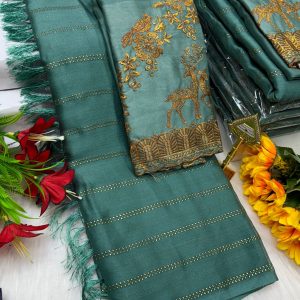 Premium Georgette Fancy Saree | Soft & Smooth Designer Saree with Embroidered Blouse-0025