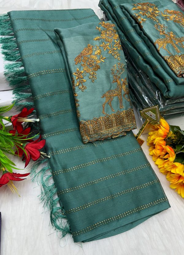 Premium Georgette Fancy Saree | Soft & Smooth Designer Saree with Embroidered Blouse-0025