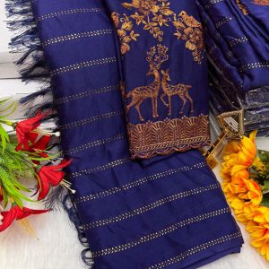 Premium Georgette Fancy Saree | Soft & Smooth Designer Saree with Embroidered Blouse-0028