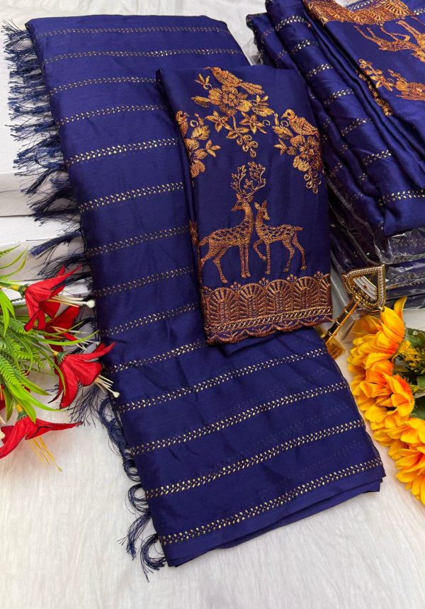 Premium Georgette Fancy Saree | Soft & Smooth Designer Saree with Embroidered Blouse-0028