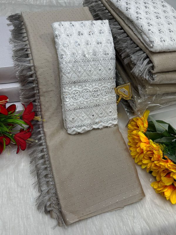 Premium Georgette Fancy Saree | Soft & Smooth Designer Saree with Embroidered Blouse-0024