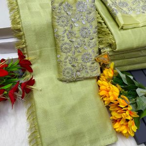 Premium Georgette Fancy Saree | Soft & Smooth Designer Saree with Embroidered Blouse-0034