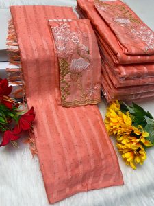 Premium Georgette Fancy Saree | Soft & Smooth Designer Saree with Embroidered Blouse-0036