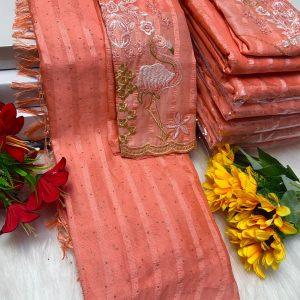 Premium Georgette Fancy Saree | Soft & Smooth Designer Saree with Embroidered Blouse-0036