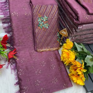 Premium Georgette Fancy Saree | Soft & Smooth Designer Saree with Embroidered Blouse-0038