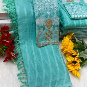 Premium Georgette Fancy Saree | Soft & Smooth Designer Saree with Embroidered Blouse-0044