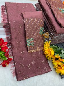 Premium Georgette Fancy Saree | Soft & Smooth Designer Saree with Embroidered Blouse-0052