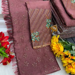 Premium Georgette Fancy Saree | Soft & Smooth Designer Saree with Embroidered Blouse-0052