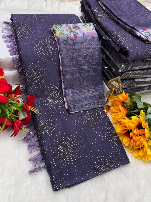 Premium Georgette Fancy Saree | Soft & Smooth Designer Saree with Embroidered Blouse-0055