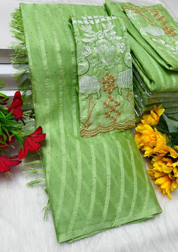 Premium Georgette Fancy Saree | Soft & Smooth Designer Saree with Embroidered Blouse-0057