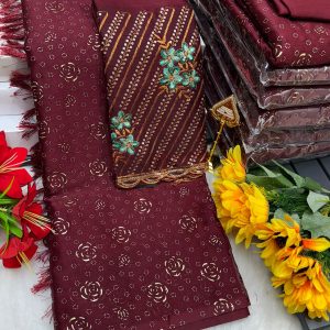 Premium Georgette Fancy Saree | Soft & Smooth Designer Saree with Embroidered Blouse-0058