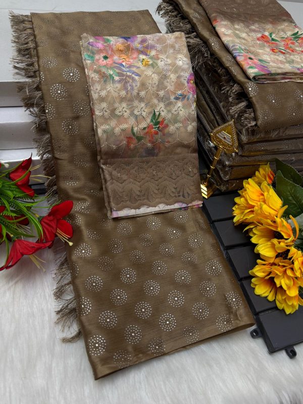 Premium Georgette Fancy Saree | Soft & Smooth Designer Saree with Embroidered Blouse-0045