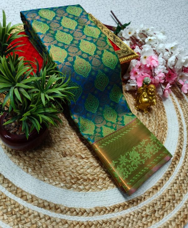 Samuthrika Pattu Style Fancy Wedding Saree | Grand Pallu & Attached Blouse-0010