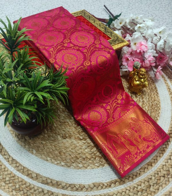 Samuthrika Pattu Style Fancy Wedding Saree | Grand Pallu & Attached Blouse-0015