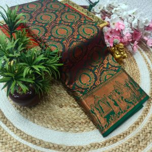 Samuthrika Pattu Style Fancy Wedding Saree | Grand Pallu & Attached Blouse-0019