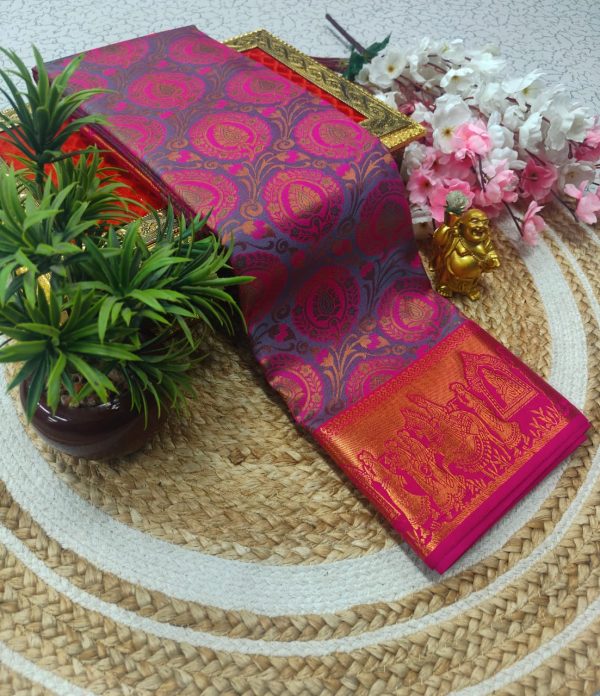 Samuthrika Pattu Style Fancy Wedding Saree | Grand Pallu & Attached Blouse-0023